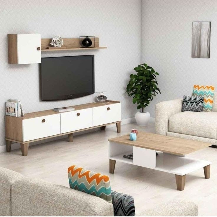 ترابيزة تليفزيون مع ترابيزة قهوة