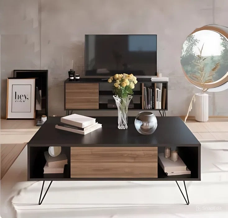 ترابيزة تليفزيون مع ترابيزة قهوة