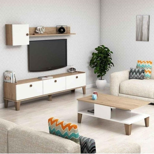 ترابيزة تليفزيون مع ترابيزة قهوة