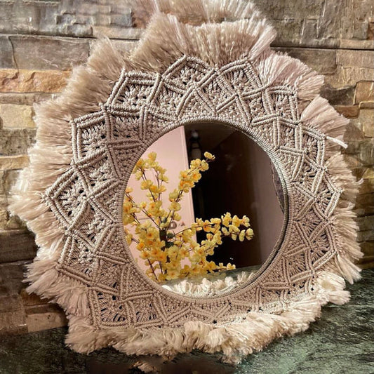 Decorative Macrame Mirror 50cm - BIRD01