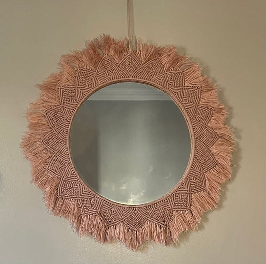 Decorative Macrame Mirror 55cm - BIRD12