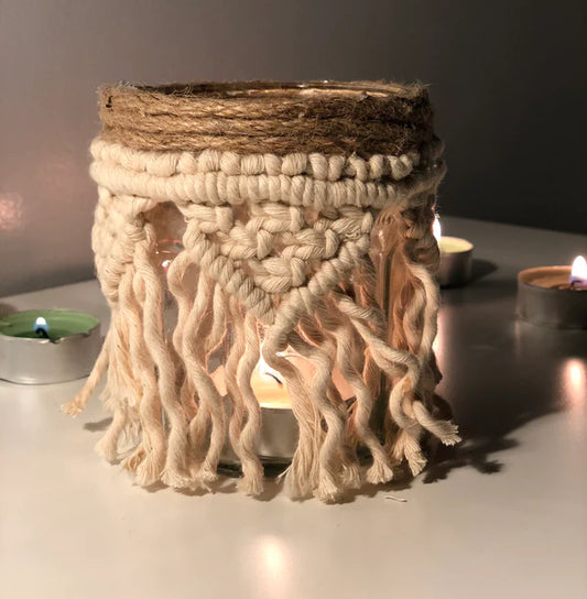 Macrame Candle Holder - BIRD11