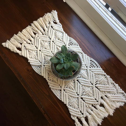 Macrame Tablecloth 30x50cm - BIRD22