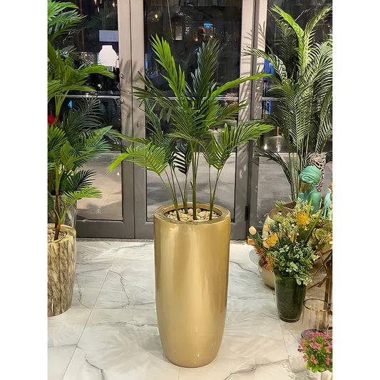 Gold Planter Pot with Areca Tree - FL116