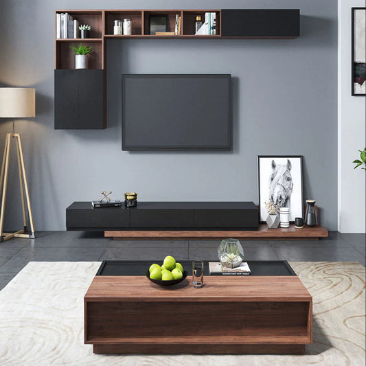 TV Table with Coffee Table with Shelving Unit - FNR11