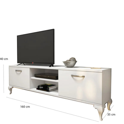 TV Table With Two Decorative Shelves - 35x160cm - FNR127