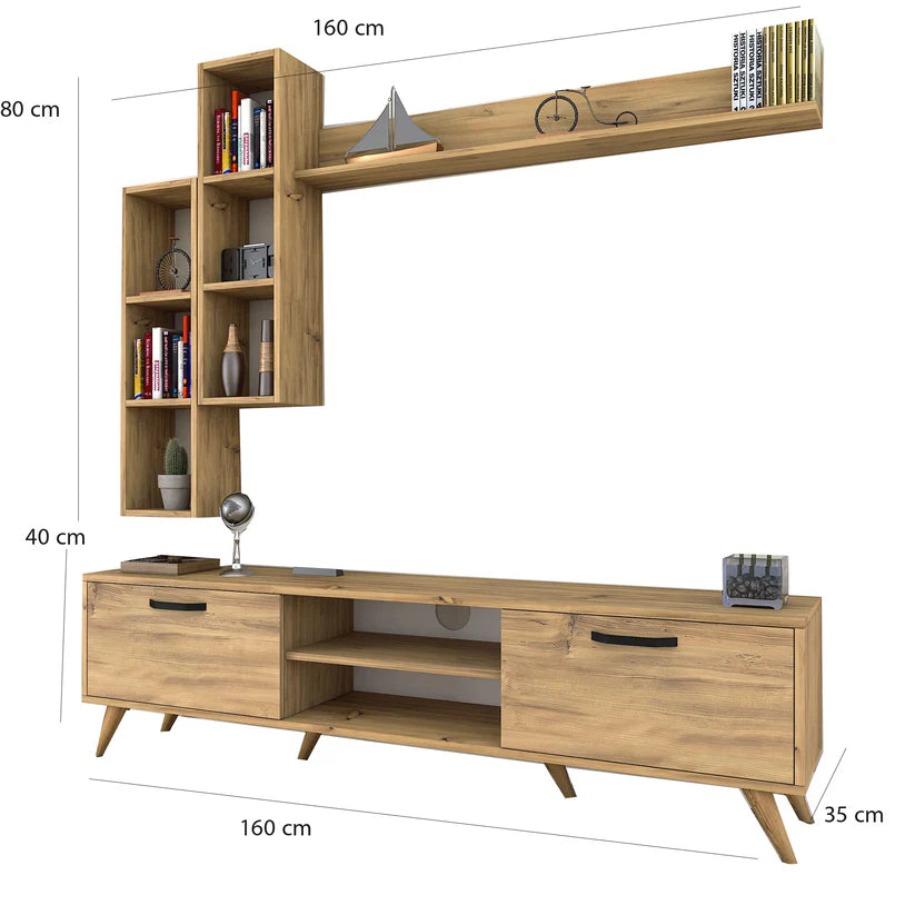 TV Table With Shelves - 35×160 cm - FNR409