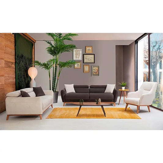 Beech wood sofa set - 3 pieces - QAM36