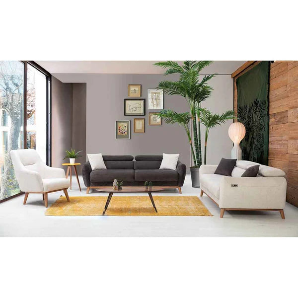 Beech wood sofa set - 3 pieces - QAM36