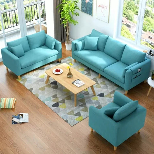 Beech wood sofa set - 3 pieces-SBR01