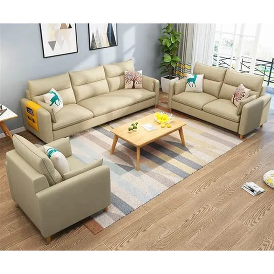 Beech wood sofa set - 3 pieces-SBR40